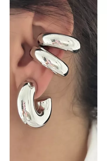 Gümüş Kaplama Boru Earcuff