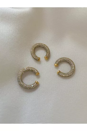 Taşlı Earcuff Küpe