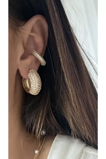 Tombul Halka Taşlı Earcuff